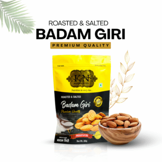 Kajwam Nutts Premium Roasted & Salted California Almonds | Badam Giri NP 250 gram | Crunchy & Flavorful Snack | High Protein & Gluten Free | Healthy Munching