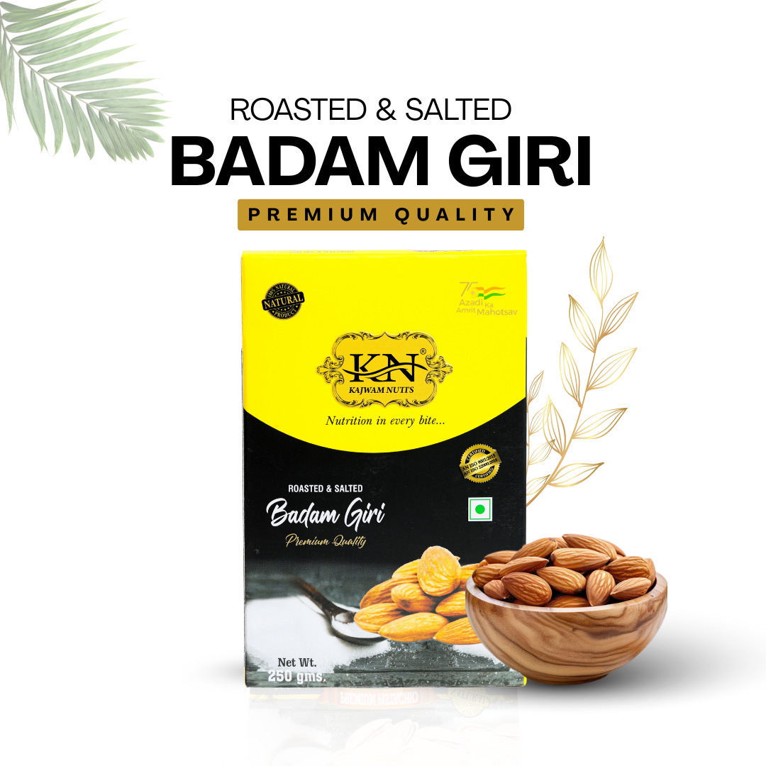 Kajwam Nutts Rosted and Salted California Badam Giri, Almond 250 gram | High in Fiber & Boost Immunity |Natural Badam Giri | Gluten Free