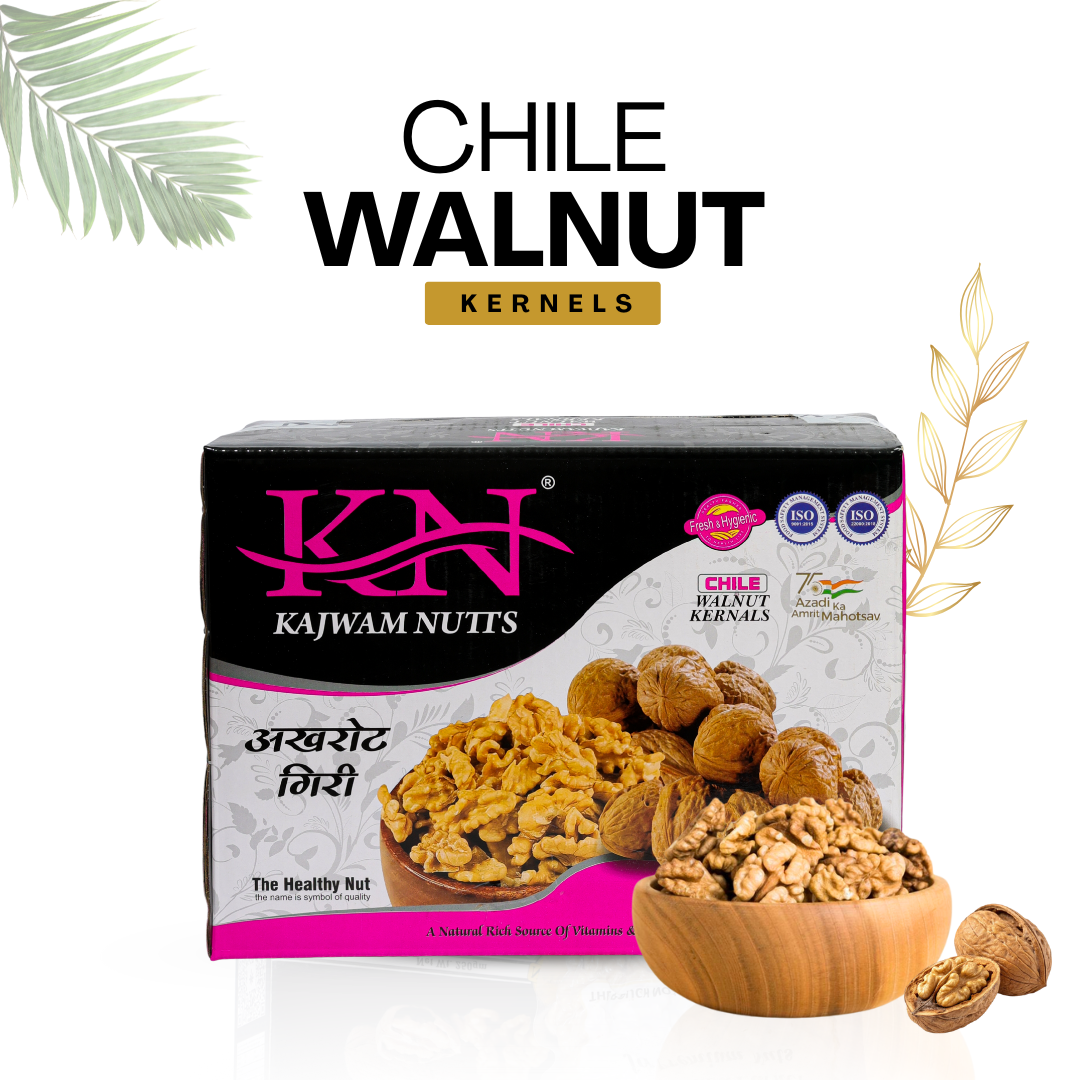 KAJWAM NUTTS Chile Walnut Kernels | Natural Akhrot Giri | Fresh Crunchy & Unpolished | Rich in Omega-3 Protein & Antioxidants | Healthy Dry Fruits for Snacking Baking & Cooking | Walnut Giri